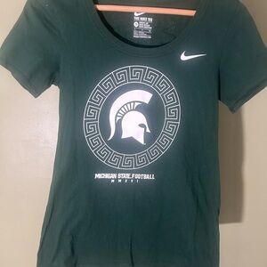 Nike Michigan State Spartans T-Shirt Size SmallGreen Graphic Athletic Cut